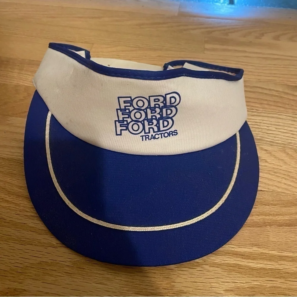 Vintage Ford Ford Ford Tractors Visor Cap Blue White Snap Back 80s 90s